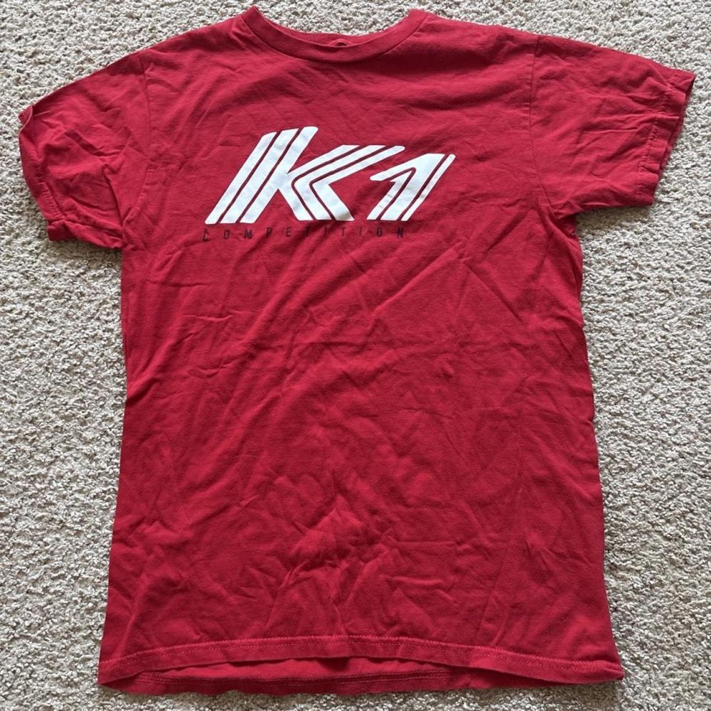 Red K1 Competition t-shirt with white K1 logo #competition #motorsport#100%cotn
